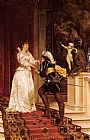 The Farewell Kiss Paintings - The Cavalier's Kiss by Frederic Soulacroix